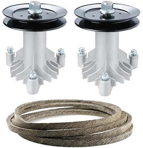 130794 128285 Spindle Rebuild Kit Fit for Craftsman/Husqvarna/Poulan 42 Inch Deck LT1000 LT2000 LTX1000 Riding Mower, with Pulley 129861 153535, 95 1/2 Inch Belt 144959