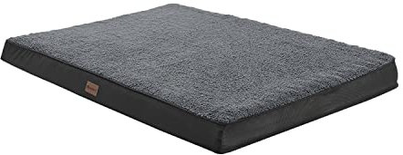 Juskys Hundebett Milow orthopädisch 92x69cm - flauschig & stabil - Bezug abnehmbar & waschbar - Hundekissen Hundematte für mittlere Hunde - Grau