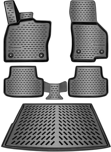 ELMASLINE 3D Gummimatten & Kofferraumwanne Set für BMW X1 F48 2015-9/2022 | Zubehör Fußmatten & Kofferraummatte