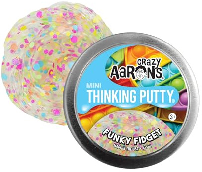 Crazy Aarons Thinking Putty – Mini Tin – Funky Fidget – Klar sensorisk Putty för barn och vuxna – 5 cm tenn – kreativa och oändliga kul, stressavlastande terapileksaker, torkar aldrig ut