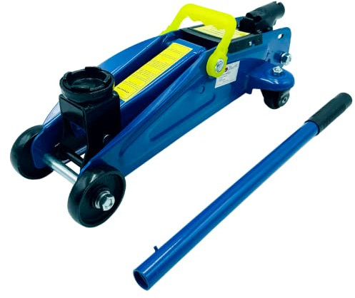 MAKA Cric Auto Idraulico 2T Crick Professionale Ribassato con Manovella Sollevatore Auto e Furgoni 2 Tonnellate Cambio Gomme Martinetto a Carrello Altezza 12,7 cm - 33 cm Peso 8.8 kg