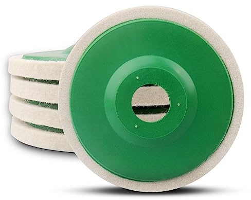 ATOPLEE Tampon de polissage,5pcs 115mm DIA meule de polissage pour meuleuse d'angle,Roue de polissage en laine pour l'accessoire de polissage de foreuse(Diamètre du trou : 22 mm, épaisseur : 8 mm)