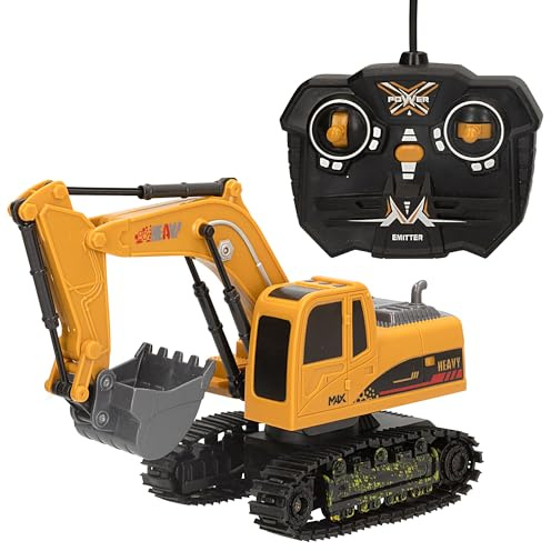 ColorBaby Speed & Go, Escavatore radiocomandato 1:24, RC, Luce, Giro a 360°, Caricatore incluso, Telecomando radiocomandato 5 funzioni, Veicolo edile, Giocattoli telecomandati, Giocattolo bambino +4
