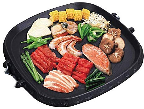 Grande Padella Piatta per cuocere la Pizza in Modo Uniforme e per Una Crosta Croccante, Pietra di Riso, Vassoio Rotondo per Barbecue, Padella Antiaderente Portatile da Esterno, Padella Teppanyaki