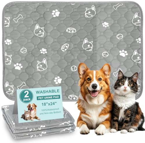 Gykutix 2 Piezas Empapadores Perros Lavables,Alfombra Perro Reutilizable,Superabsorbentes e Impermeables,Alfombrillas de Entrenamiento para Cachorros, Gatos, Conejos y Mascotas - Antideslizante