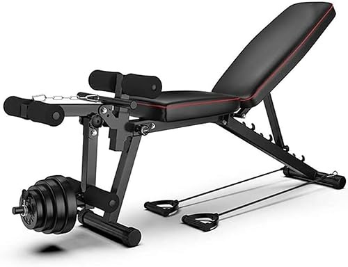 Banc de musculation multifonction, réglable, pliable et inclinable avec curler jambes, pour entraînement du corps complet, pour salle de sport à la maison