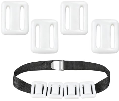 TOOSOAR 4 Stück Tauchgewichte für Gerätetauchen,Beschichtetes Blei,Gürtel für Tauchen,für freies Tauchen,Speerangeln,500g,Weiß