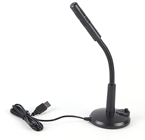Jwthee Microphone USB pour PC de Jeu, Microphone d'ordinateur de Bureau, Microphone à col de Cygne Plug and Play pour Ordinateur Portable, Enregistrement, Chat en Ligne, Podcast, Jeux
