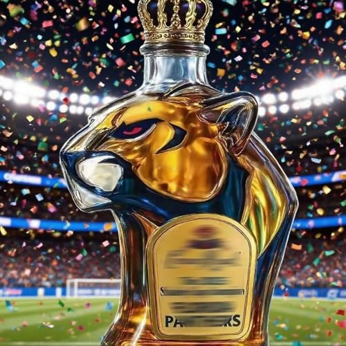 Vinskål – whiskykaraff, whiskyflaska i form av ett leopardhuvud, ny whiskykaraff av glas, cool flaska i djurform