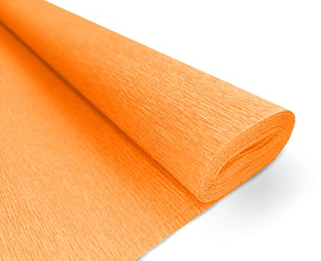 Papel Crepé Premium - 160 g/m2 - para Floristería y Proyectos Artísticos - 105 Naranja