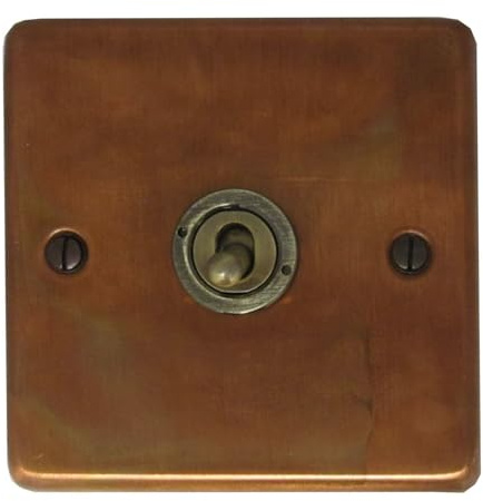G&H CTC381 Standard Plate Tarnished Copper 1 Gang 1 or 2 Way Toggle Light Switch