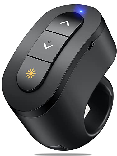 Presentation Clicker USB Rechargeable Powerpoint Clicker, Finger Ring RF 2.4GHz Wireless Presenter Remote Clicker for Powerpoint Presentations for Mac Laptop PC