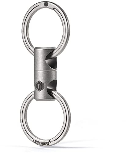 KeyUnity KA15 Connettore portachiavi girevole a doppia estremità, organizzatore rotante di chiavi in titanio a sinistra per moschettoni, campane a vento, piante, accessori fai da te