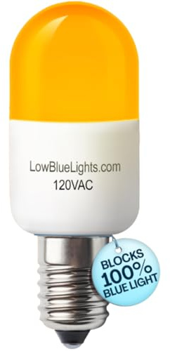 LowBlueLights Amber Night Light Bulb, E12 Candelabra LED (120V, 0.5W) – Blue Light Blocking Night Light Bulb for Sleep, Melatonin-Friendly Amber LED for Bedrooms, Nurseries & Baby Night Lights