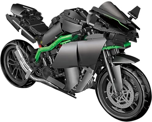 Technic Moto Kit Modellismo per Adulti, 888 Pezzi per Kawasaki H2R Kit Modellino Superbike, Motocicletta da Collezione Modellismo per Adulti