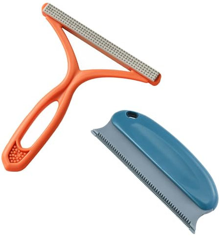 SYEYCW 2 Pièces Ramasse Poils Animaux, Rasoir Anti Bouloche Manuel, Portable à Double Lint Remover, Décapant de Peluche, Brosse Chien Chat Animaux, pour Vêtements, Tapis, Canapé, Meubles, Voitures