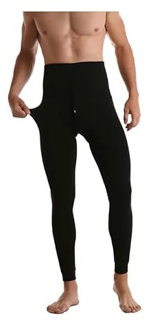 DREAM SOCKS Pantalon thermique en polaire pour homme – Pantalon thermique extensible, sous-vêtement pour moto, leggings d'hiver pour le ski de montagne, la randonnée, XL