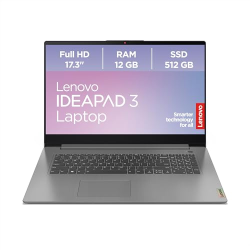 Lenovo IdeaPad 3 17ALC6 Laptop | 17.3 Full HD Display | AMD Ryzen 7 5700U | 12GB RAM | 512GB SSD | AMD Radeon Grafik | Windows 11 Home | QWERTZ | grau | 3 Monate Premium Care