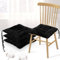 MeYuxg 4 Coussins de Chaise avec Rubans,40 x 40cm Coussin d'assise Rembourré,Confortables Galette de Chaise Interieur avec Attaches pour Chaise de Bureau,Jardin,Balcon,Intérieur et Extérieur (Noir)