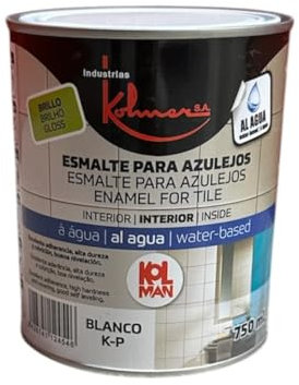 IPLISA Esmalte especial Azulejos para Cocina y Baños. Color Blanco Brillo. Base agua. IndustriasKolmerSA 750 ml
