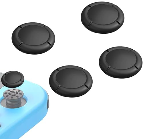 WEDAWIN 4 Tapas de Silicona para Joystick, agarres de Silicona para Pulgares, Tapas de Repuesto para Joystick de Mando, para los Modelos Nintendo Switch/Lite/OLED (Negro)