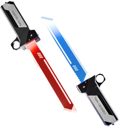 Oxxggkao Giocattolo collegabile con Spade a Doppia Lama con Bagliore Multicolore e Funzione Retrattile per Far divertire i Bambini in Tutta Sicurezza con Le Spade Illuminate