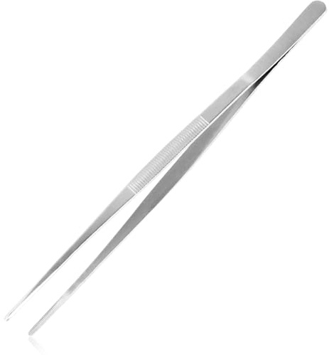 Cossaot Pinzas de Cocina, 30 CM Pinzas Cocina Acero Inoxidable, Pinzette Küche, Punte Seghettate di Precisione, para Emplatar para Horneado, Barbacoa y Cocinar. (Derecho)