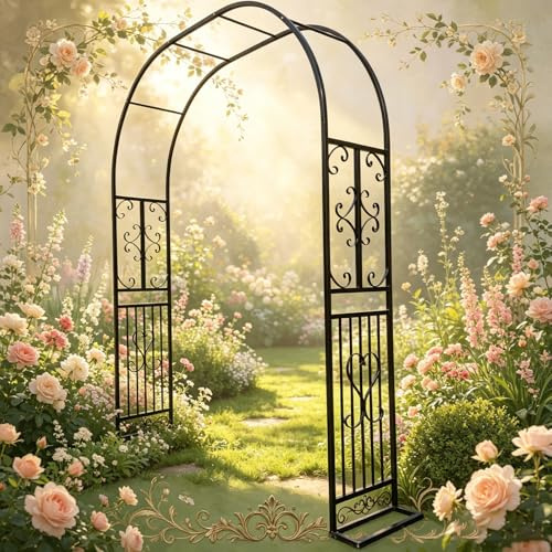 Poxvythb 340x40x230cm Arco de Rosas, Arco de jardín de Metal Estable, Arco para Plantas trepadoras, Enrejado, Boda, Arco de Rosas, Patio Trasero, Enrejado