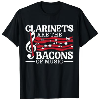 Les clarinettes sont Le Bacon de la Musique clarinettiste Musicien T-Shirt Graphique avec Valeur, Homme, Noir, M
