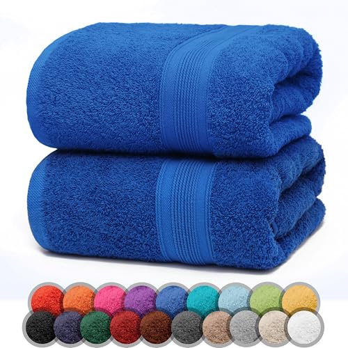 NatureMark 2er Pack DUSCHTÜCHER Premium Qualität 70x140cm DUSCHTUCH Dusch-Handtuch Doppelpack Farbe: Royal blau