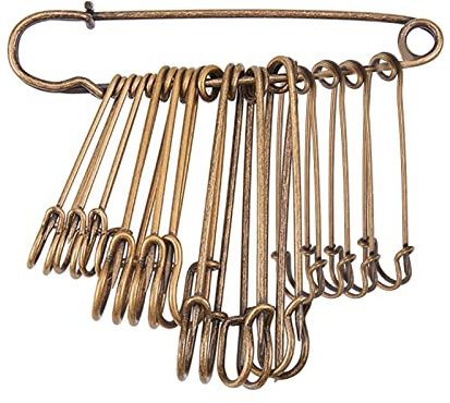 BENECREAT 20PCS Alfileres de Hierro Pasadores de Seguridad Extra Grandes Pernos de Seguridad para Mantas, Faldas, Faldas Escocesas, Tejidos de Punto, Artesanias Color Bronce Antiguo