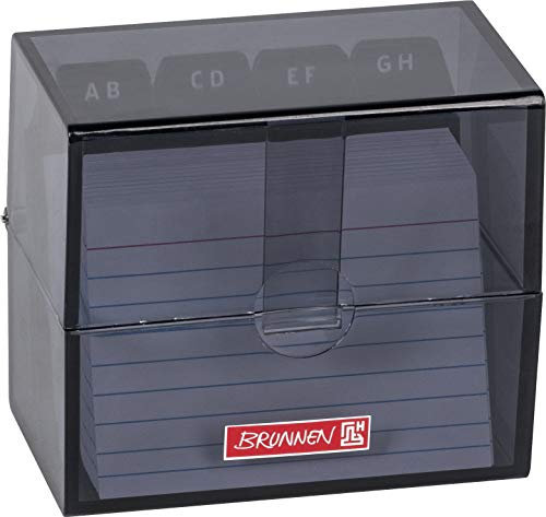 Brunnen 102058090 Karteikasten, 8, 5 x 7, 5 x 4, 8 cm (für A8 Karteikarten), Polystyrol, Onyx, Colour Code