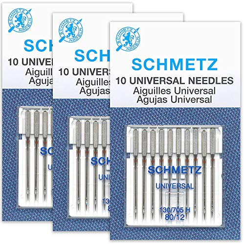 Schmetz Aiguilles universelles pour machine à coudre - Taille 80/12-3 cartes - 30 aiguilles