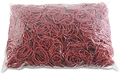 OFFICE PRODUCTS Gummibander Durchmesser: 40mm Farbe: Rot/Gewicht: 1000g - 1 kg/Haushaltsgummi Gummiringe Gummi/Kautschuk 60% / Gummis für Zuhause Büro Schule