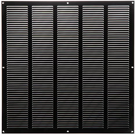 Negro 500x500 mm Rejilla de Ventilacion con Mosquitera, Metalica