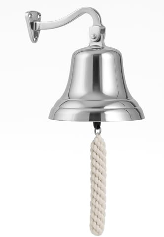 Chabrias Ltd Ships Bell Pub Last Orders Bell – 7 Inch Chrome Wall Mountable Bar Bell, Loud Clear Ring, Ideal for Pubs, Home Bars, Restaurants & Nautical Décor