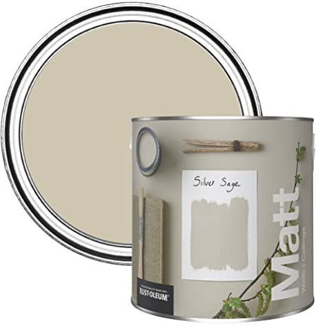 Rust-Oleum Colours Matt Emulsion Wall and Ceiling Paint - Silver Sage 2.5L