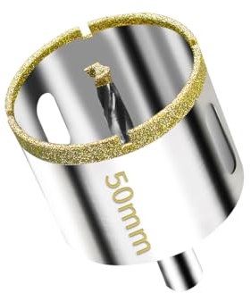 Meccion Diamond Hole Saw with Pilot Center Drill Bit 50mm Diamond Core Hole Cutter for Tile, Porcelain, Glass, Marble, Ceramic
