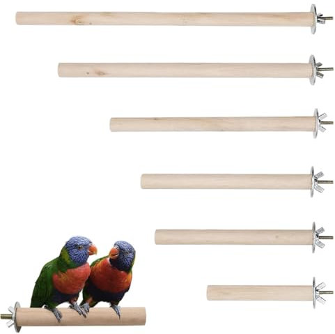Sitzstange für Vögel, 6 Stück Sitzstangen Set für Vögel, Vogelständer Vogelzubehör sitzstangen für Wellensittich, Kanarienvogel, Nymphensittich, Vogelzubehör im Vogelkäfig