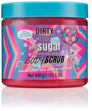 Dirty Works Hey Sugar Body Scrub 430g – Luxurious Exfoliation with Coconut Oil & Shea Butter for Soft, Radiant Skin – Mood-Boosting Fragrance