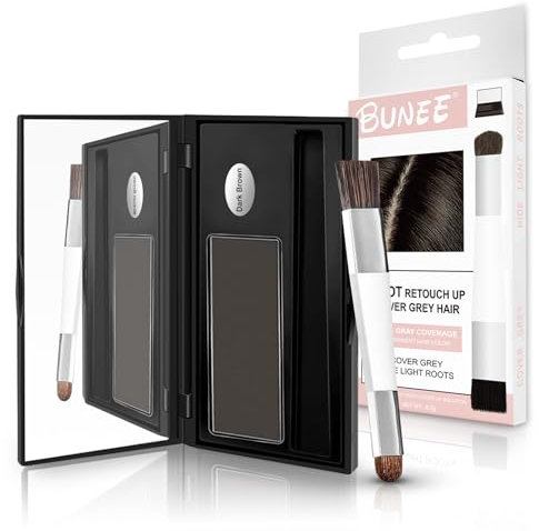 Sularpek Hairline Powder, Poudre de Racine de Cheveux, Poudre de Retouche de Racines, pour Combler les Cheveux Clairsemés et Grise Pour Homme et Femme, 6.5g, Brun foncé