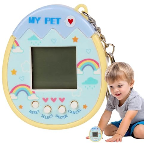 Animaux de compagnie numériques électroniques virtuels - Porte-clés pour animaux de compagnie virtuels virtuels, porte-clés avec pendentif Console de jeu classique rétro reproductible pour