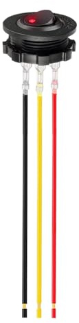 Interrupteur Marche Arrêt, Bouton Bascule à 3 Broches, Interrupteur Bascule Éclairé LED Rouge 12V avec Câble Pré-câblé pour Chauffage, Auto, Camion, Tableau de Bord, Camping-car, Pompe, Moteur
