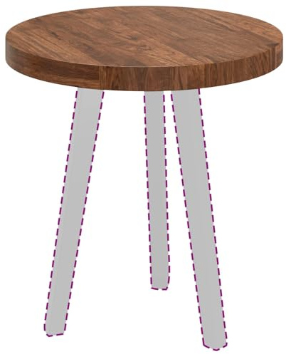 vidaXL Tischplatte Hellbraun Ø 50 x 4 cm Massivholz Eiche, Moderner runder Eichen-Tischplatte, wendbares Design, stylische Essfläche, praktisches Möbel für Wohnzimmer