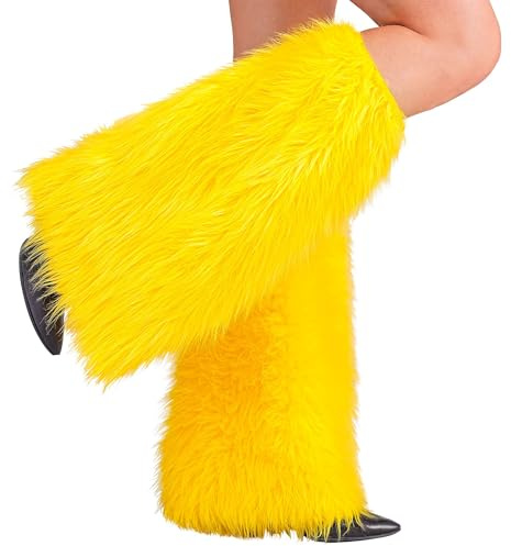 W WIDMANN MILANO Party Fashion - Plüsch Beinstulpen, Beinwärmer, Kostüm-Accessoire für Erwachsene, Karneval, Mottoparty