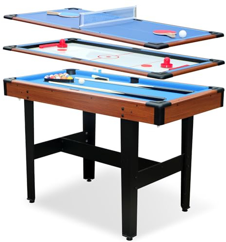Rovibek 48 Multi Game Table Includes All Accessories, 3 in-1 Combo Game Table with Air Hockey, Pool Billiards, Ping Pong, Tabletop Games for Teens Adults Family Game Room