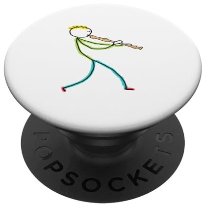 Flauto dolce che suona Stickman PopSockets PopGrip Adesivo
