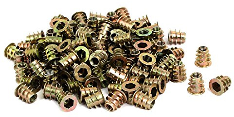 uxcell M5x10 mm Interface Hex Socket Threaded Insert Nuts for Wood Furniture (Pack of 100)