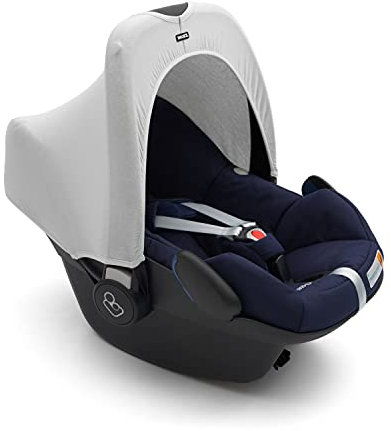 Dooky Hoody Sonnenschutz, Sonnenverdeck für Babyschalen oder Kinderwagen (inkl. UV-Schutz 40+, Altersgruppe 0+, geeignet für die meisten Marken, waschbar), Grau