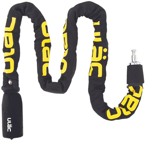 Eurostile Pythonschloss | Kette 5 mm Diebstahlsicherung 100 cm | gehärteter Stahl und Nylon | Transporthalterung | 2 Schlüssel Sicherheitsschloss | 9 Farben | Roller, Motorrad, Motorrad